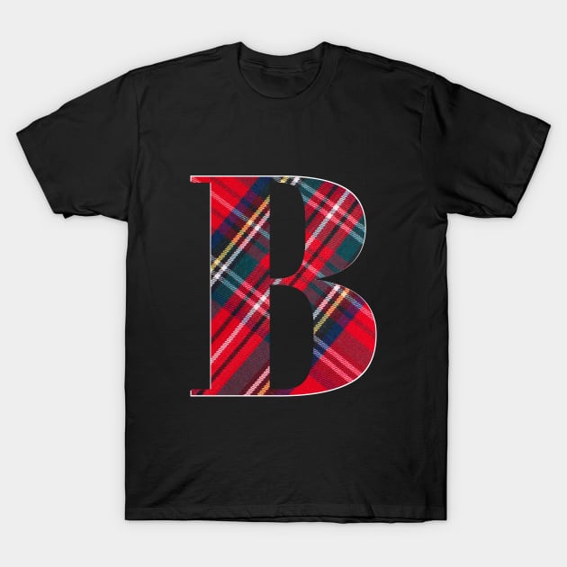 Letter B - Tartan Monogram First Last Initial T-Shirt by tnts